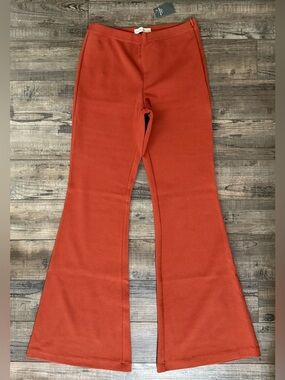 Abercrombie &Fitch Side Zip Flared Stretch Pants Burnt Orange Small